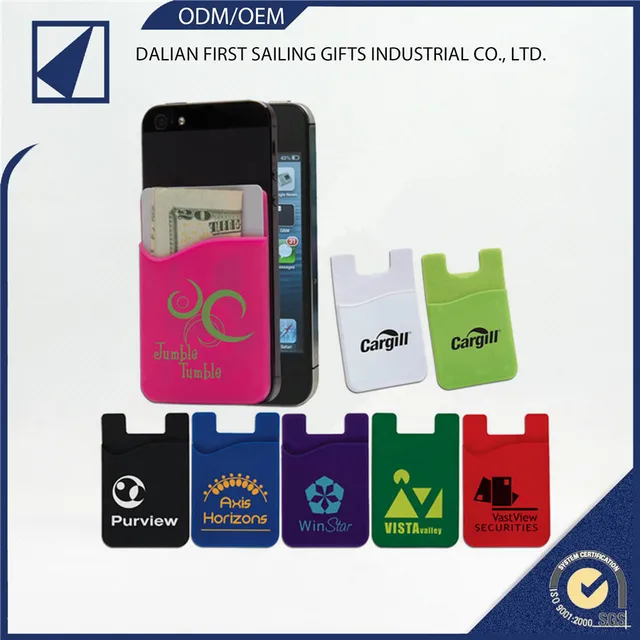 card holder silicone smart phone wallet self adhesive pocket