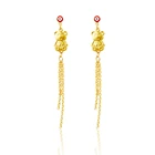 xuping jewelry 24 k gold fashion creative long bear women earrings