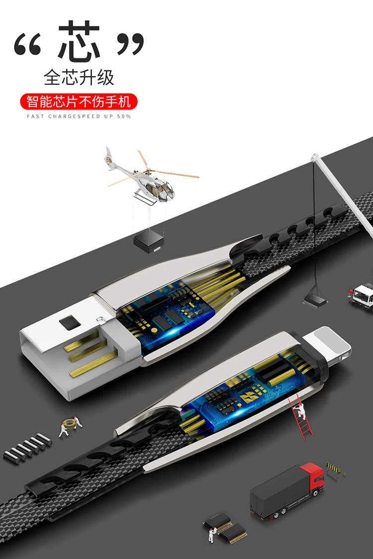 Wholesale good quality zinc alloy micro usb cable 1m charging data cable charger cable for android - ANKUX.COM