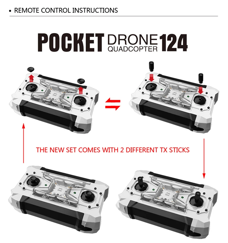14. SBEGO_124_White_Pocket_Drone_One_Key_Switch_Controller_USB_Charger_Mini_RC_Quadcopter_RTF