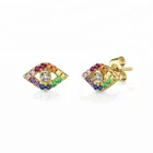 Fashion women jewelry 2 gram gold beautiful designed evil eye earrings for women