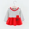 Hao Baby 2019 Spring New Girls Dress Children Striped Rabbit Children Skirt Baby Butterfly Sweater Skirt