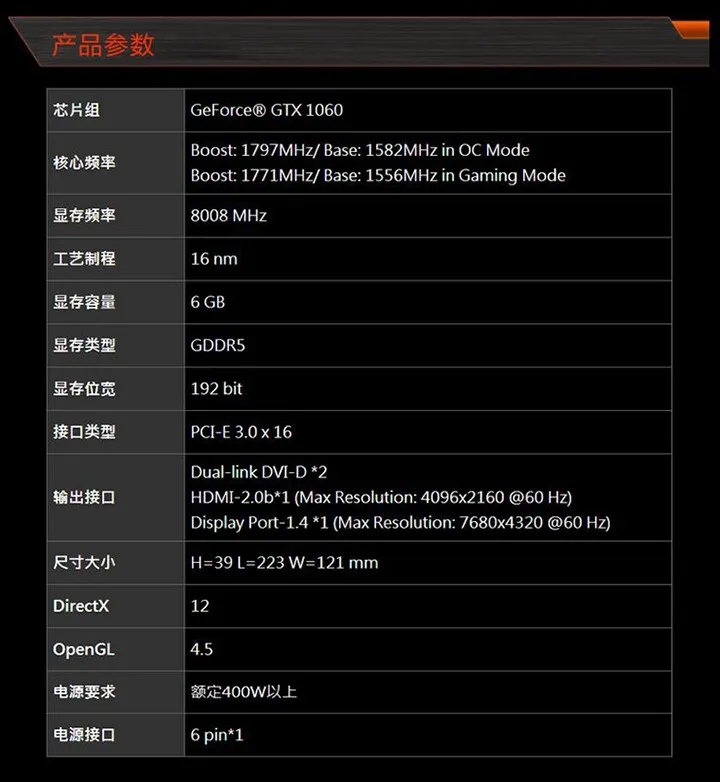 gtx 1060 windforce oc 6g for gigabyte gv-n1060wf2