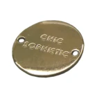 Custom made round 3D brand logo garment metal label