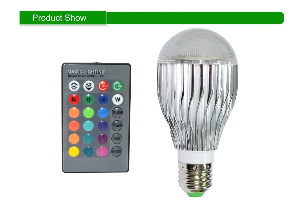 2015 New RGB LED Bulb E27 10W LED Lamp Light Led Spotlight Spot Light 16 Color Changing Dimmable Lampada led AC85-265V 110v 220v
