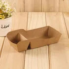 disposable kraft boat shape paper fast food packing tray