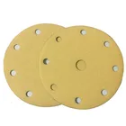 6inch gold sharpness abrasive disc sandpaper with 9 holes for grinding metal paint