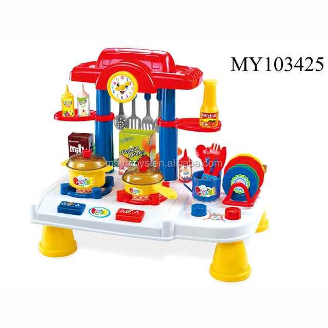 portable kitchen play set with stoves utensils plastic kid