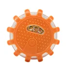 3pack led flashing safety road flares emergency disc with magnetic and hook