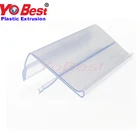Supermarket glass shelf price tag data strips label holder for glass shelves