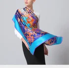 Lightweight Silk Scarf Gradient Color Long Scarf Shawl Stole Wrap for Women
