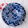 8" / 8.5" / 10.5" inch round shape blue color hand painted china ceramic porcelain dinner plate dishes