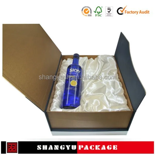 wholesale recycled kraft paper paper wine boxes sliding lid