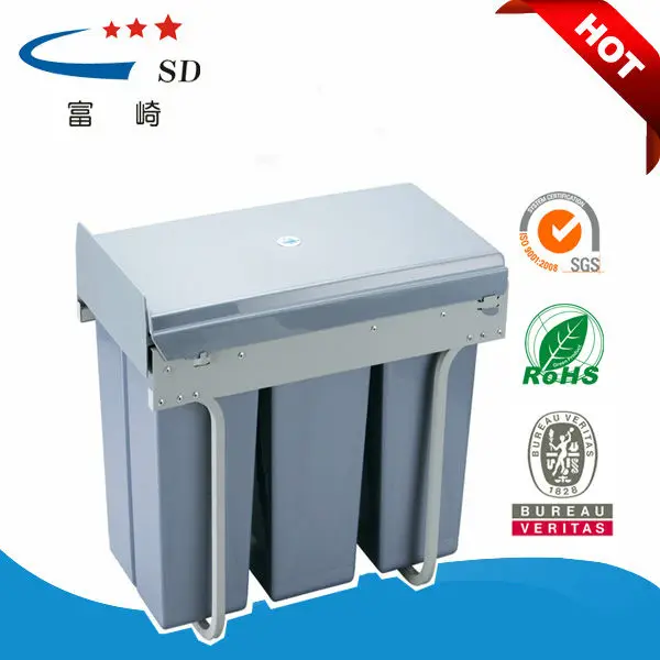 Multi Box - Cubos de la basura para reciclaje (3 x 10 litros), color