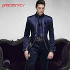 Satin Men Suit Stand Collar Vintage Italian Style Formal Tuxedos Wedding Suits For Men