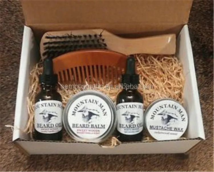 brush and comb set ,beard grooming and trimming kit with oil for