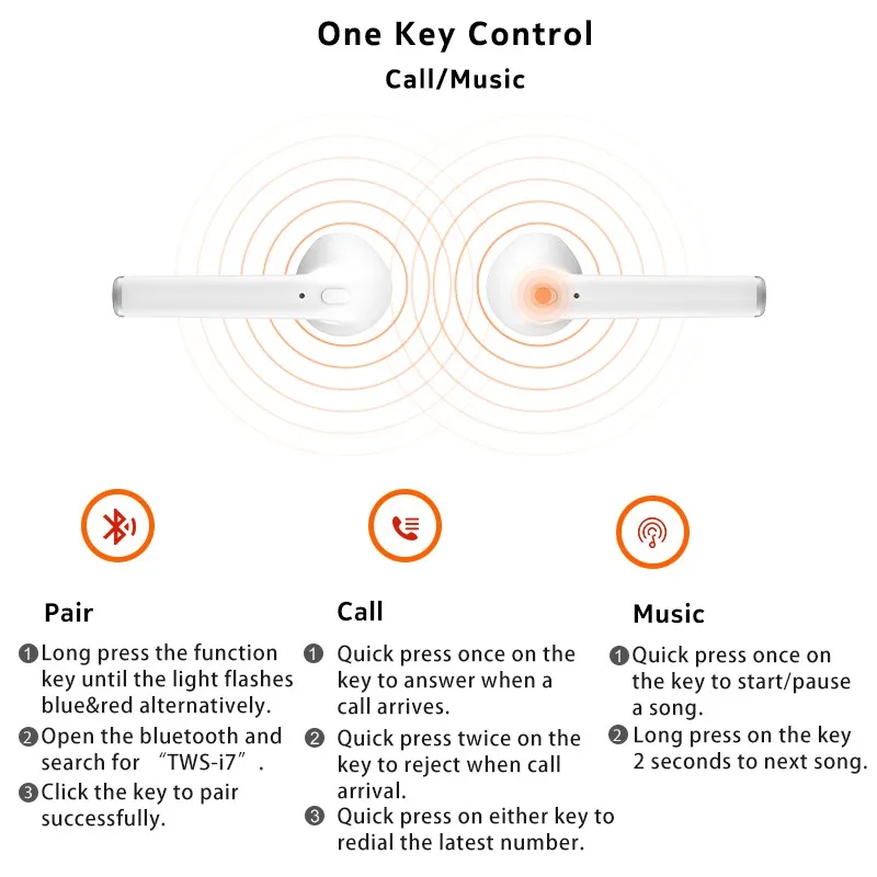 Personal mini true wireless stereo noise cancelling earbuds cheaper bluetooth headsets I7P headphones tws - ANKUX.COM