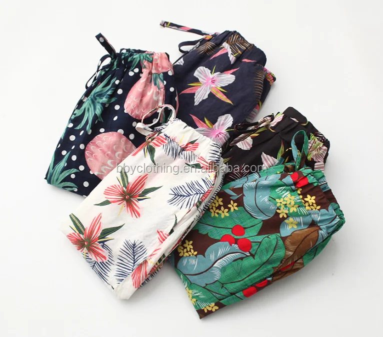 wholesale 100% cotton big flower cool anti-mosquito pants for baby girl icing pants