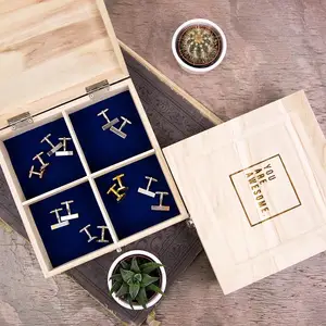 natural pine wood gift jewelry box wooden cufflink box