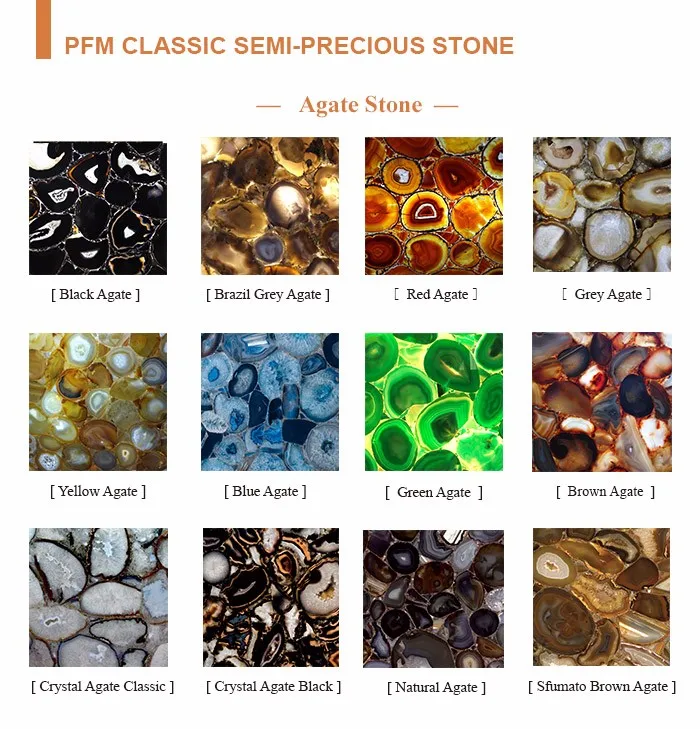 PFM natural agate slices stone slabs and tiles backlit gemstone