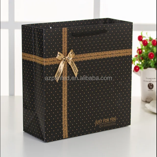 black luxury personalised gift eco friendly paper bag