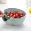 Fruit Dish Snacks Nut Melon Seeds Bowl Double Layer Fruit Shell Storage Box with Cellphone holder