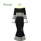 off shoulder strip bandage suit bodycon dress