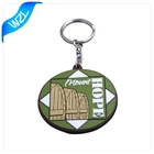 High quality customized 3d embossed logo rubber pvc keyrings
