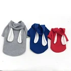 2019 lovely cute manufactory custom dog cat pet puppy apparel hoodie designer dog clothing rabbit ear grey blue red