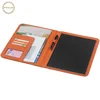 Leather portfolio personalized orange in A4 size
