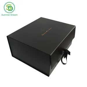 luxury matte black cardboard large gift boxes with lids fancy