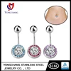 Sexy navel piercing jewelry crystal belly button rings banana barbell piercing jewelry