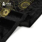 OEM design plain polyester french printed velvet fabrics for tracksuit