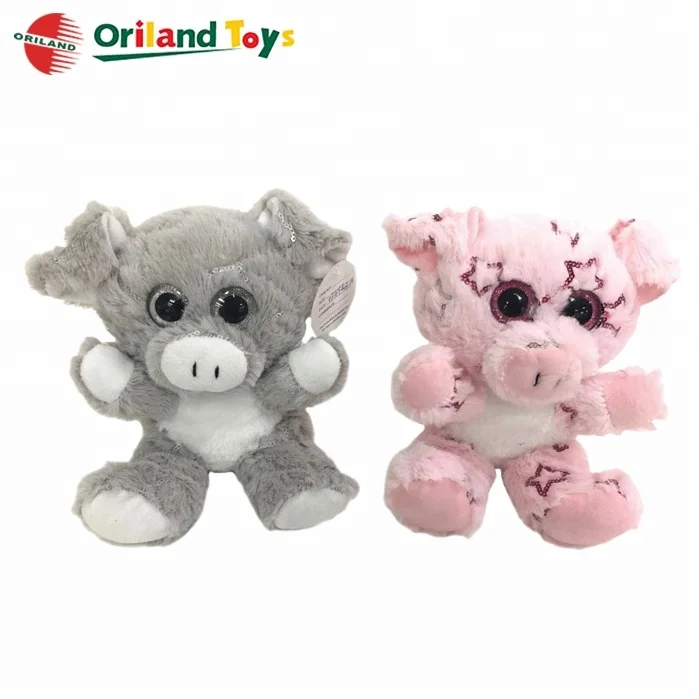 cute soft grey and pink stuffed plush pig toys animal for kids