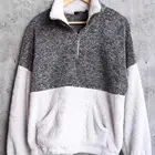 Wholesale Women New Monogrammed Two Tone Sherpa Half-zip Pullover