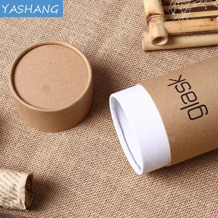 large round cardboard box with lid printing round kraft paper