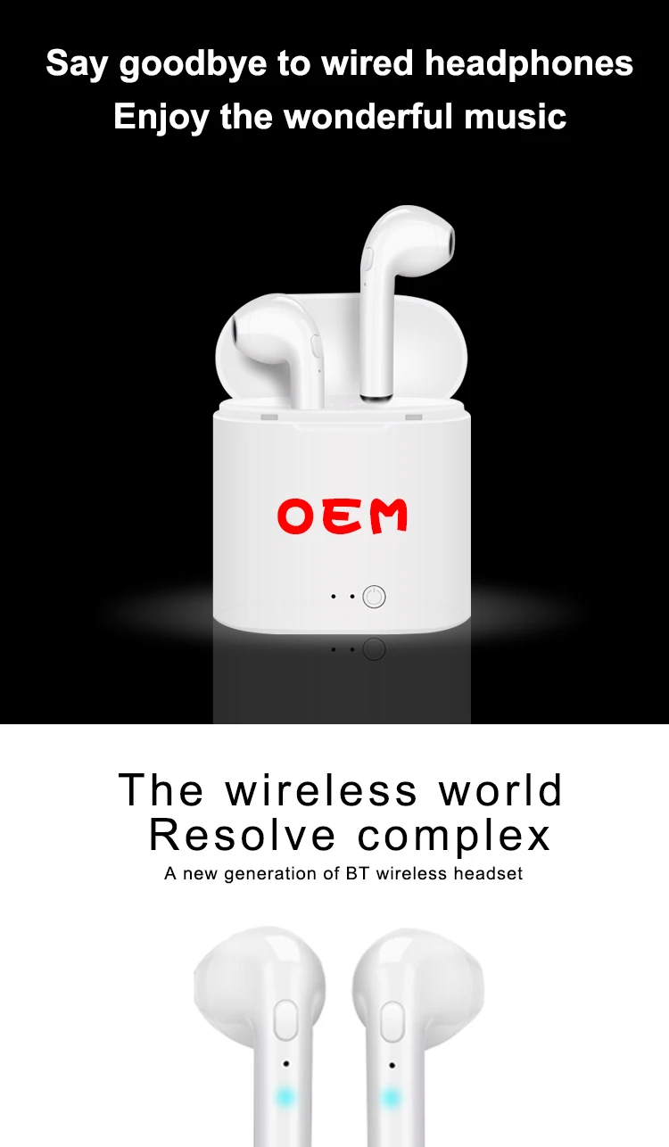 2019 Popular i7S TWS Earbuds In Ears BT21 BTS GOT7 OEM LOGO Wireless Earphone With Charging Box - ANKUX.COM