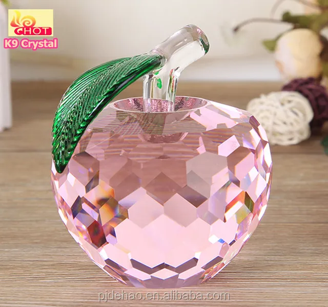 high quality unique cheap clear souvenir gift apple crystal