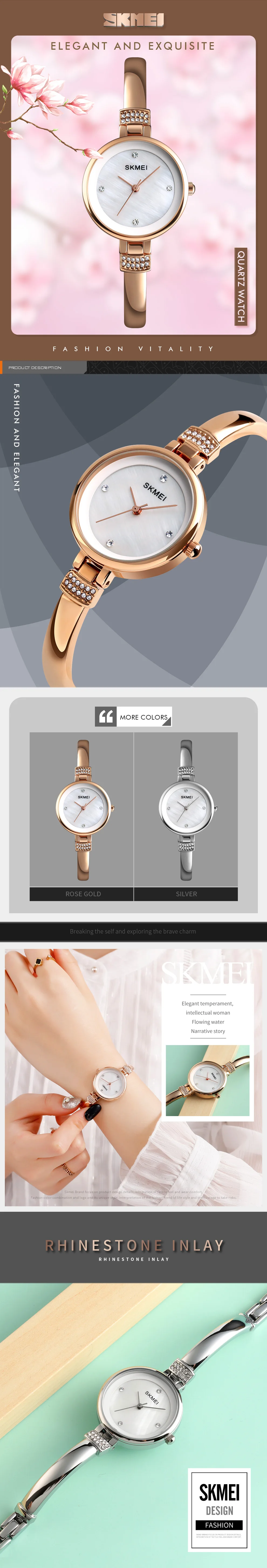SKMEI 1409 Fashion Women Elegance Watch Best Selling Quartz Bangle Wrist Watches
