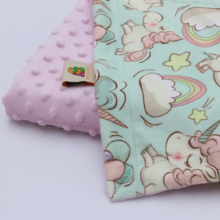wholesale unicorn animal custom print minky baby blanket