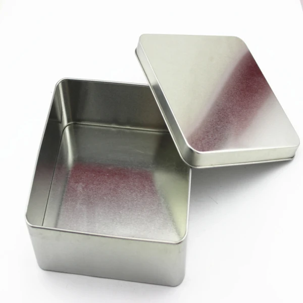 small square metal tins