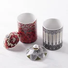15oz 450ml Chinese cups with lid no handle decal porcelain office tea drinking ceramic meeting tea cup
