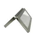 Metal Rectangular hinged Lid Tin Container Gift Box With Clear top