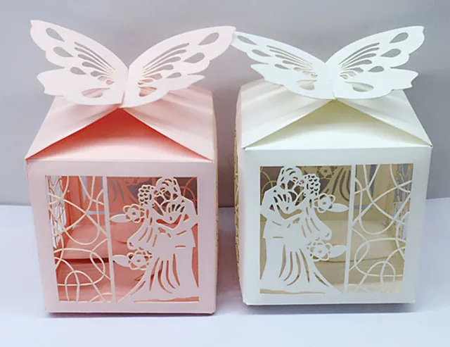 sweet wedding gift boxes for candy laser cut small wedding paper