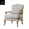 Living room furniture wooden leisure lounge chair with button back