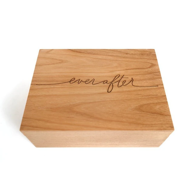engraving logo solid wood gift luxury jewelry keepsake box with