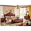 Italian style Foshan wood carving bed wooden bedroom furniture