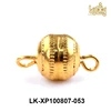 wholesale price necklace findings 14k gold plated copper alloy ball magnetic clasp with loops for necklaces