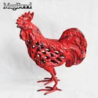 Cast iron metal rooster statue for garden and home decoration