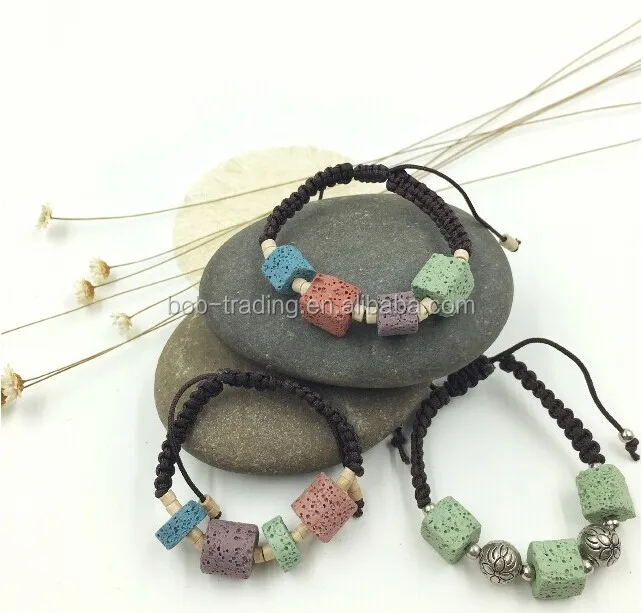 bob trading custom volcanic lava rock stone bracelet wire druzy bangle bracelets
